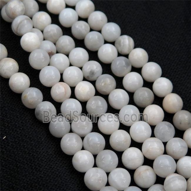 round white Crazy Agate beads