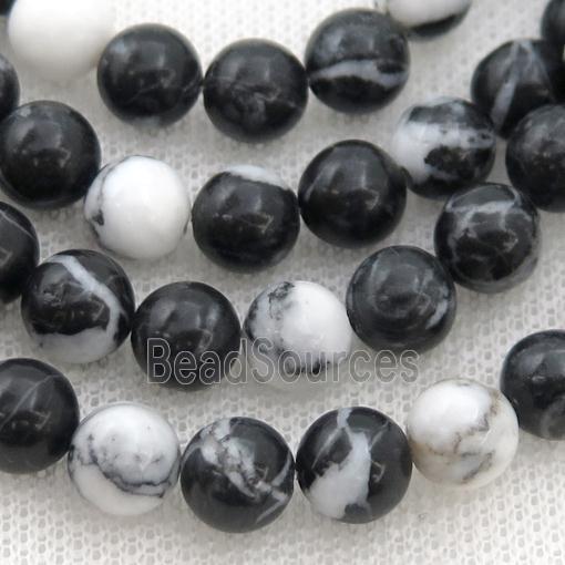 white black zebra Jasper beads, round