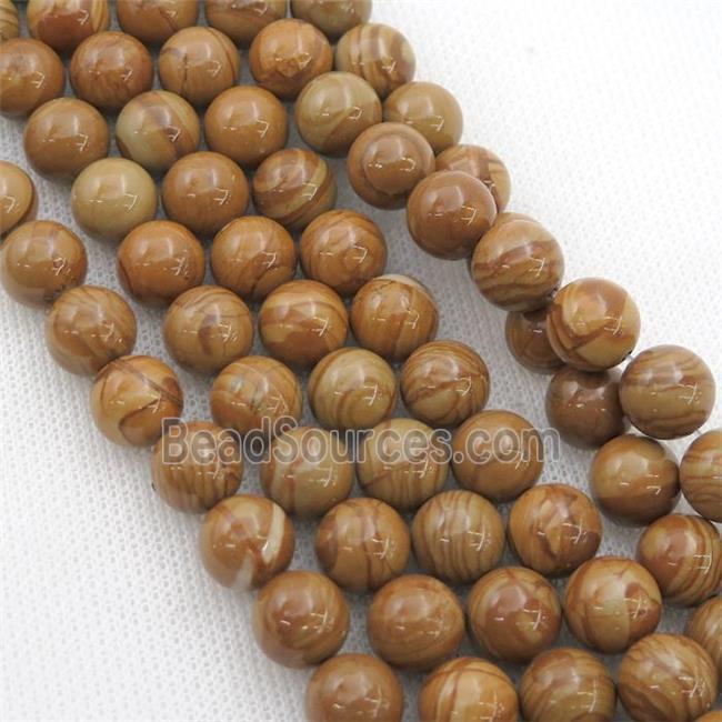 round brown Wooden Lace Jasper beads