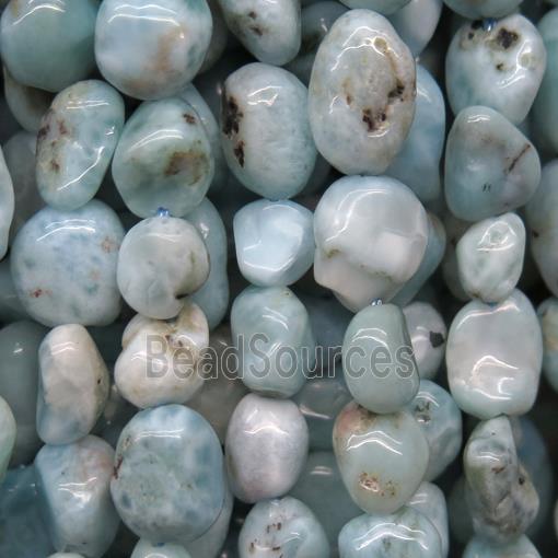 blue Larimar chip beads, freeform