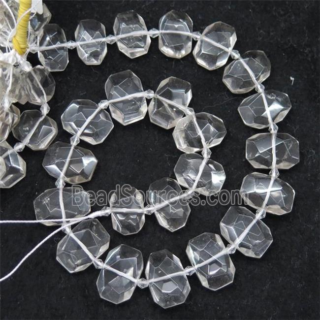 Clear Quartz Beads, faceted rectangle