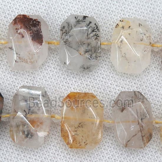 Landscape Quartz beads, faceted rectangle