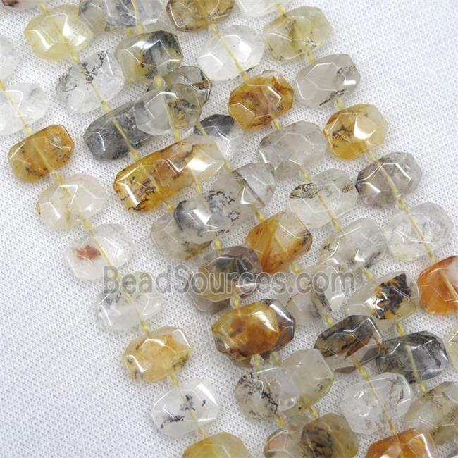 Landscape Quartz beads, faceted rectangle