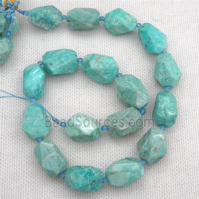 green Amazonite nugget beads, freeform