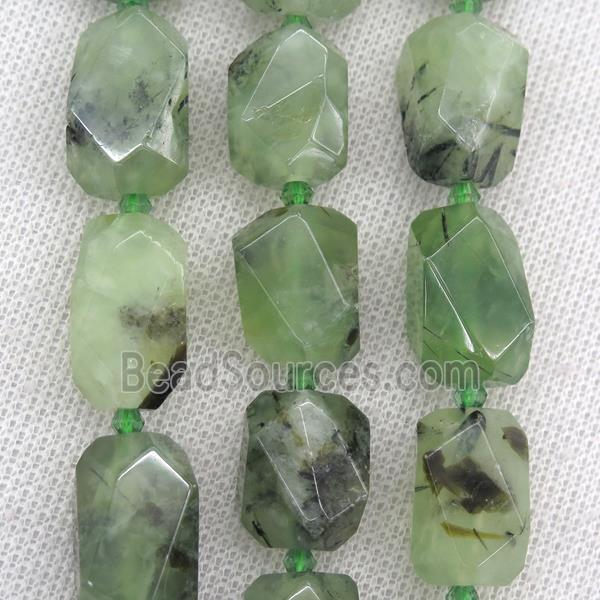 green Prehnite nugget beads, freeform