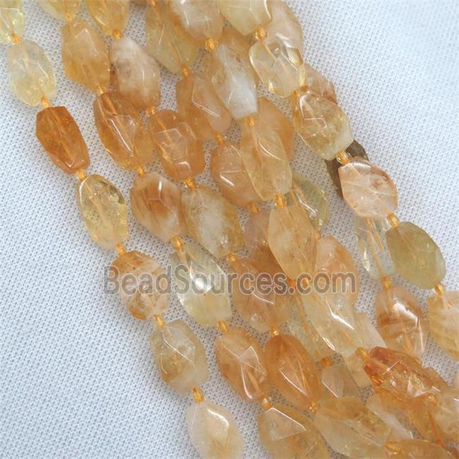 yellow Citrine nugget beads, freeform