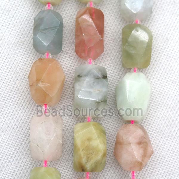 multi-color Morganite nugget beads, freeform