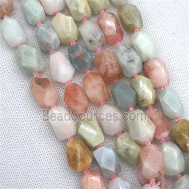 multi-color Morganite nugget beads, freeform