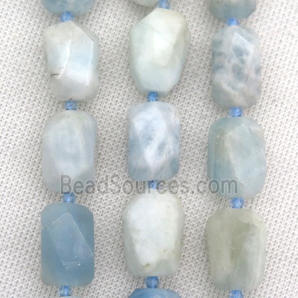 blue Aquamarine nugget beads, freeform