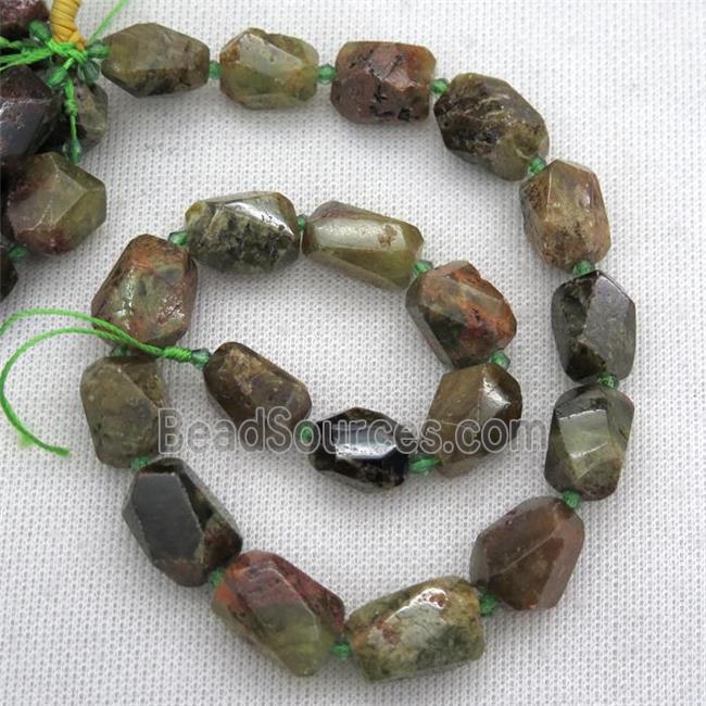 green Garnet nugget beads, freeform