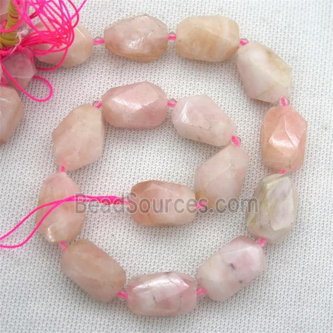 pink Morganite nugget beads, freeform