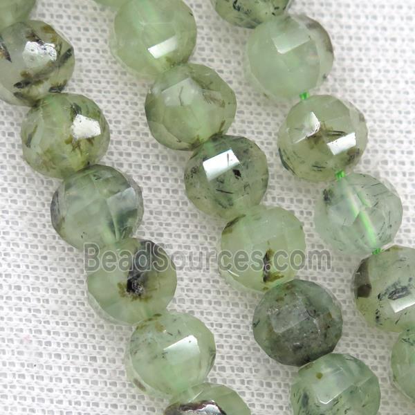 green Prehnite beads, lantern