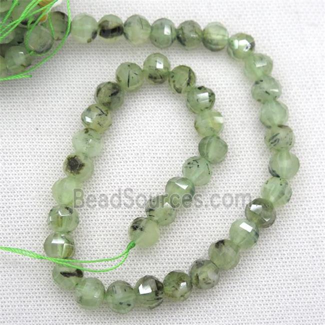 green Prehnite beads, lantern