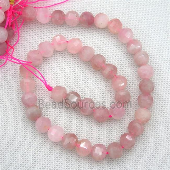 Madagascar Rose Quartz beads, pink, lantern