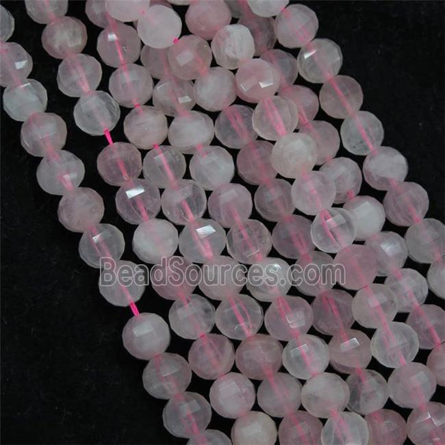 Rose Quartz beads, pink, lantern