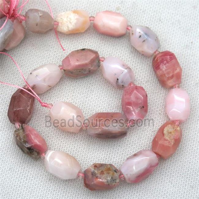 Pink Opal Jasper nugget beads, faceted freeform