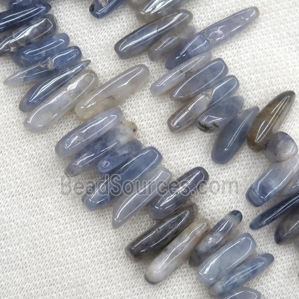 iolite stick beads, chips, freeform