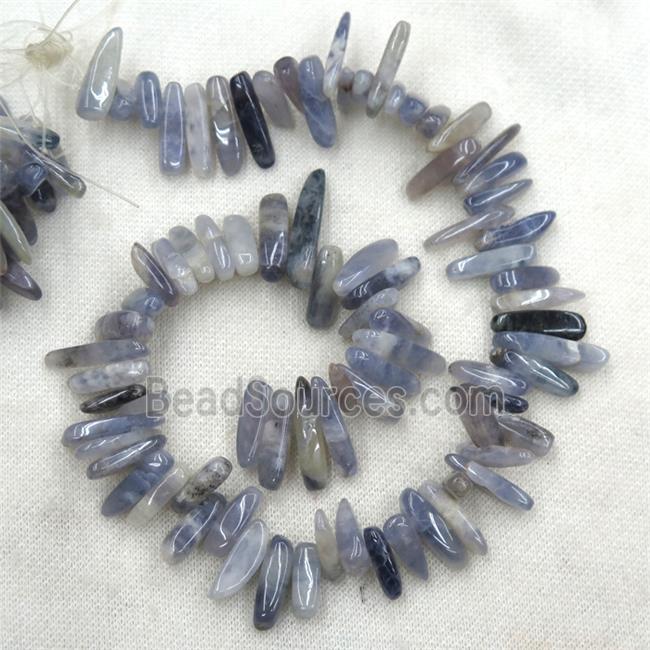 iolite stick beads, chips, freeform