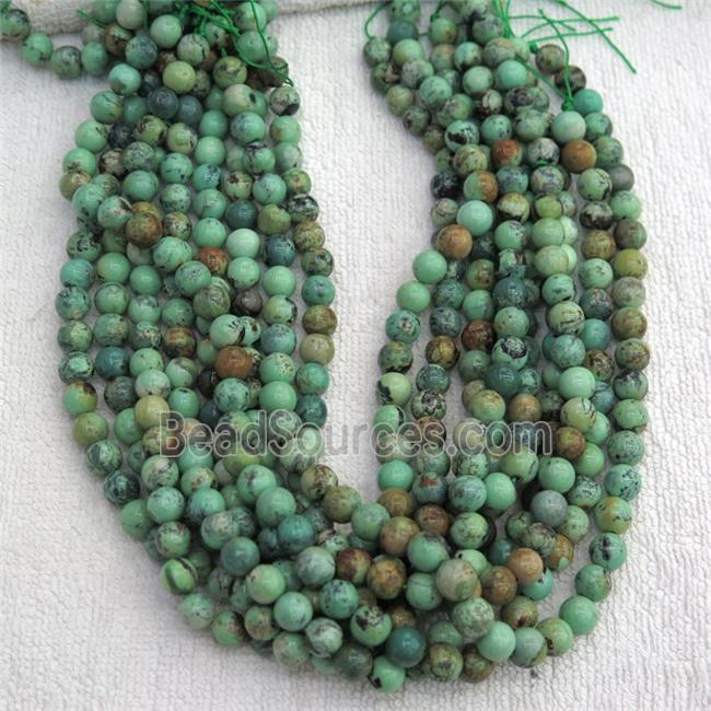 natural Green Mongolian Turquoise Beads Smooth Round