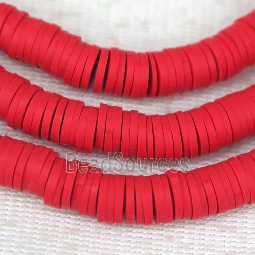 red Fimo Polymer Clay heishi beads