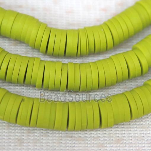 olive Fimo Polymer Clay heishi beads