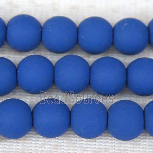 round royal blue Fimo Polymer Clay Beads