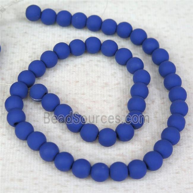 round royal blue Fimo Polymer Clay Beads