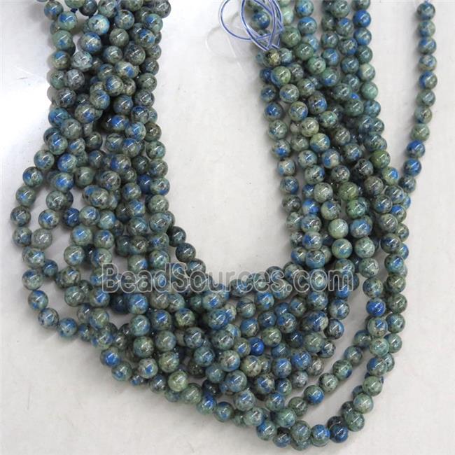 Natural K2 Jasper Beads Blue Smooth Round