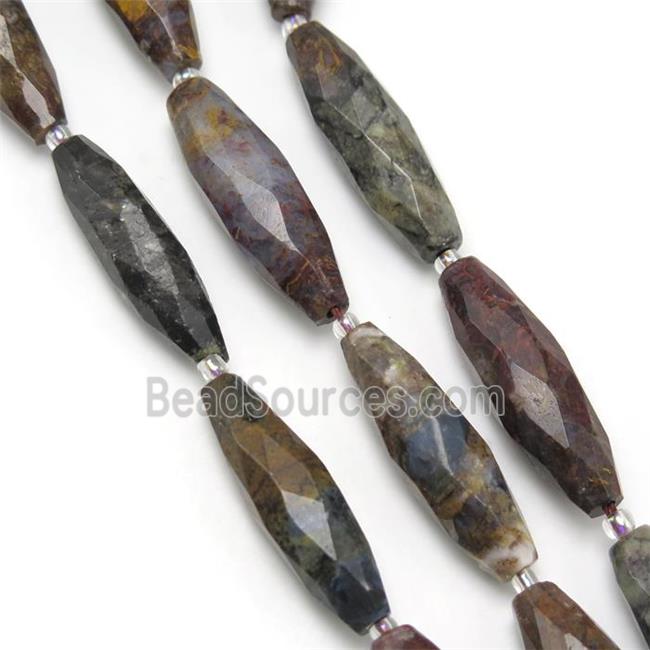 Pietersite Jasper Beads, faceted rice