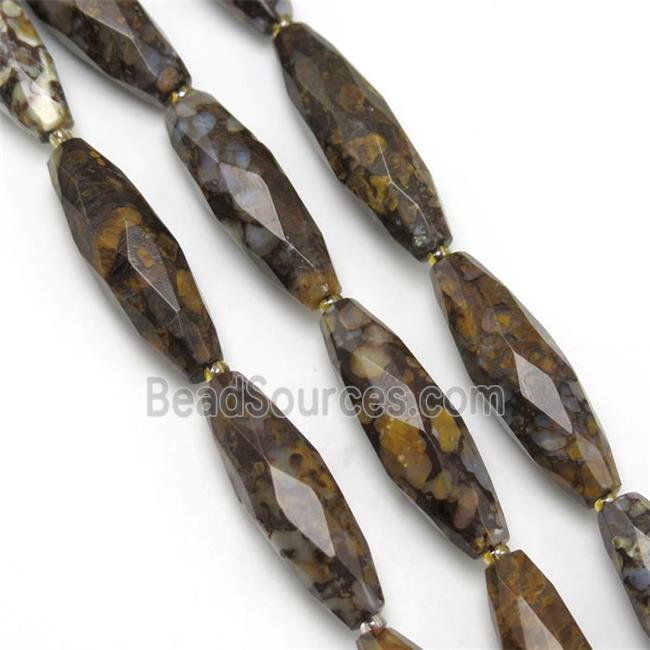 Opal Jasper beads, faceted rice