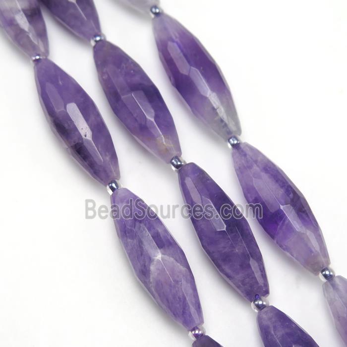 purple Amethyst Beads, faceted rice