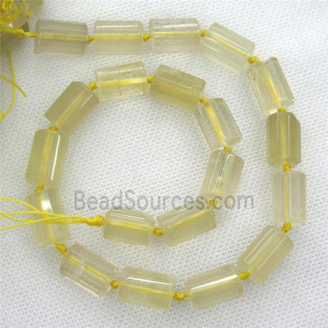 Lemon Quartz beads, faceted Column