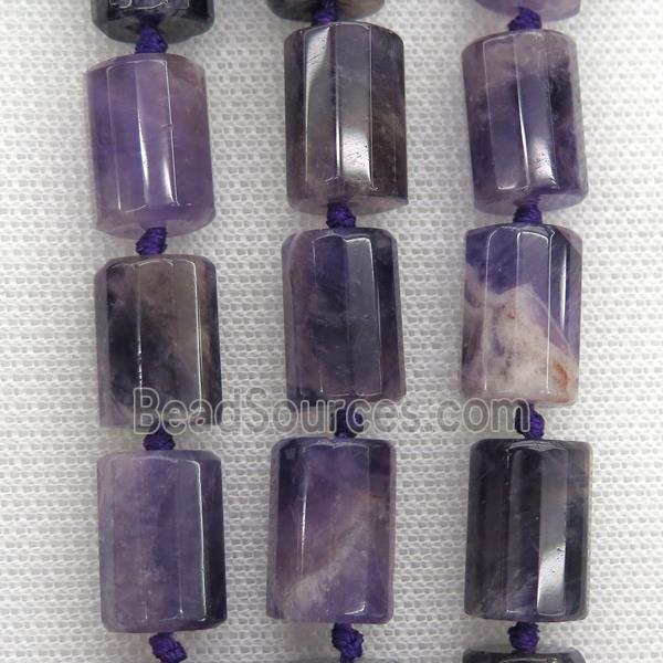 Dogtooth Amethyst Beads, faceted Column