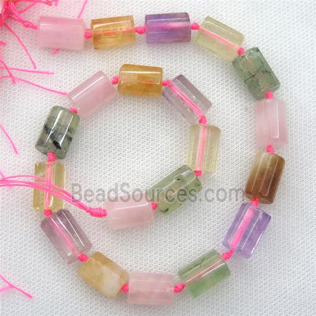 mix gemstone beads, faceted tube