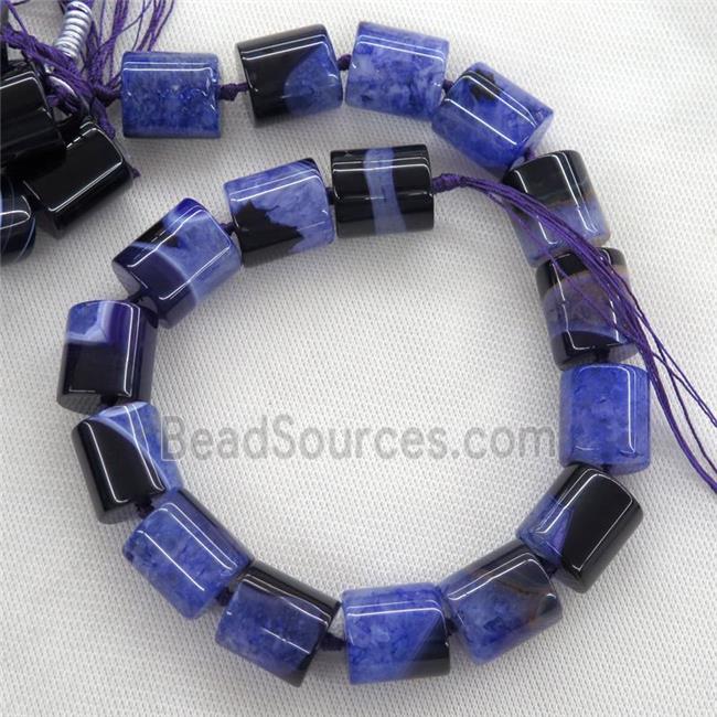 purple Druzy Agate column beads