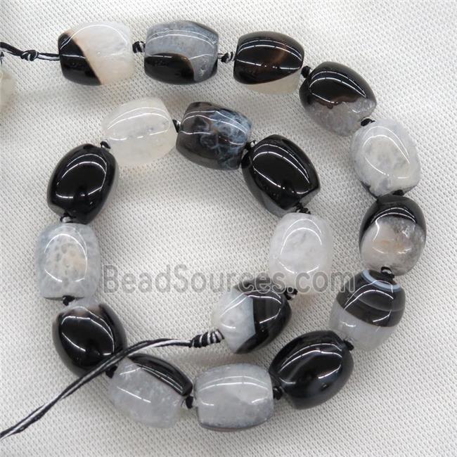 white Druzy Agate barrel beads