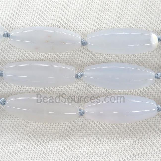 blue Chalcedony Agate rice beads