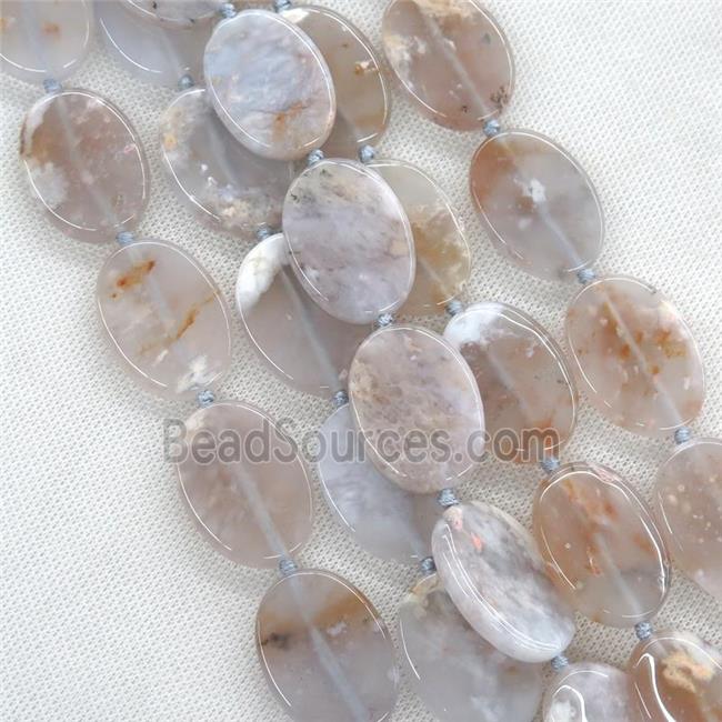 Cherry Agate oval beads