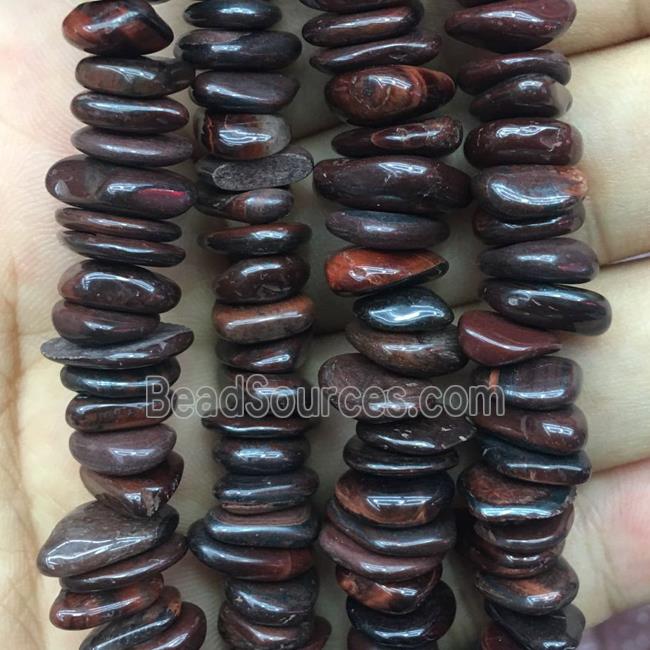 red Tiger eye stone beads, chip