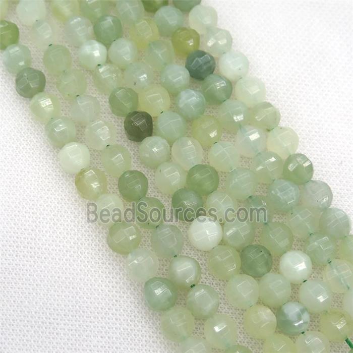 Chinese New Mountain Jade Beads, faceted round