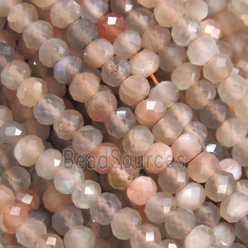 MoonStone Beads, faceted rondelle