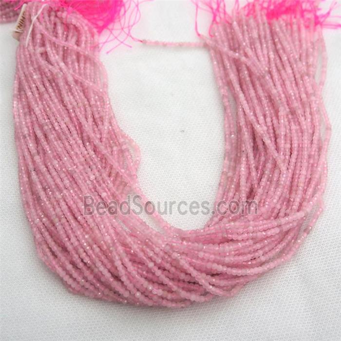 Rose Quartz beads, faceted rondelle