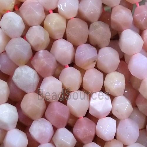 pink opal stone beads, faceted round, A-grade