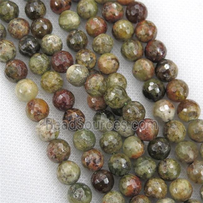 Green Garnet Beads, faceted round
