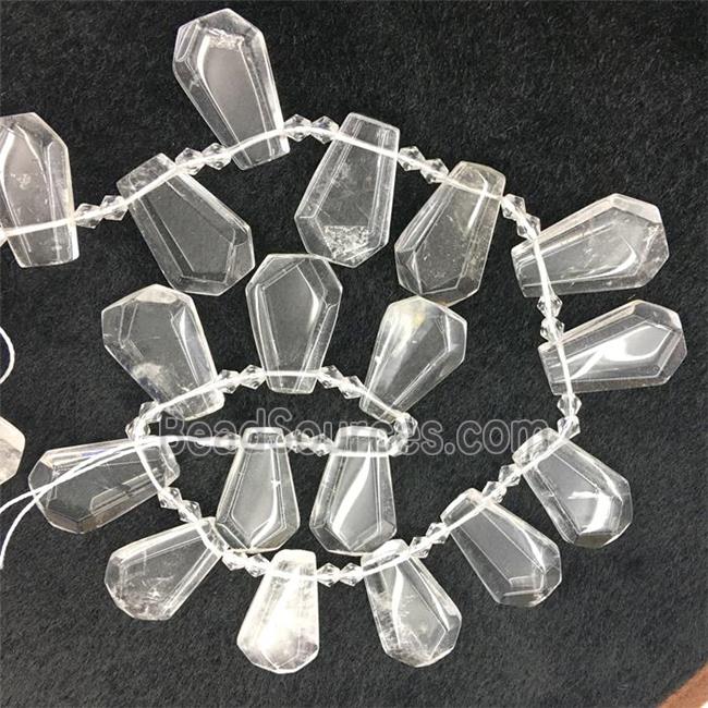 Clear Quartz teardrop beads