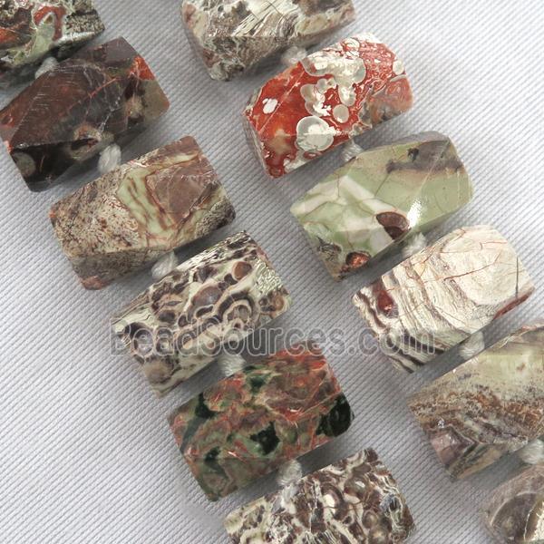 Ocean Jasper nugget beads, faceted cuboid