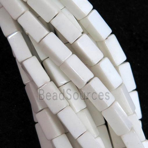 white Oxidative Agate cuboid beads