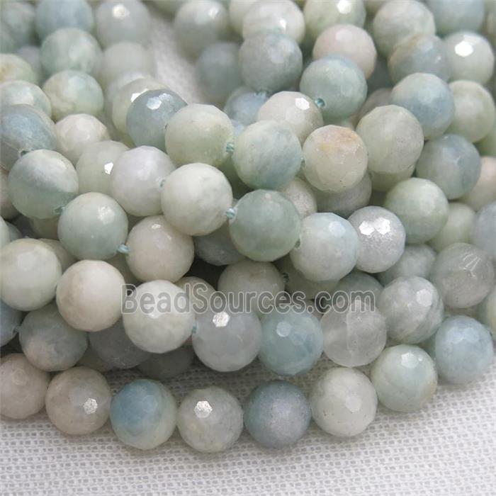 Chinese Aquamarine Beads, faceted round