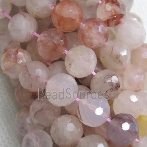 red Crystal Quartz Beads, faceted round, A grade