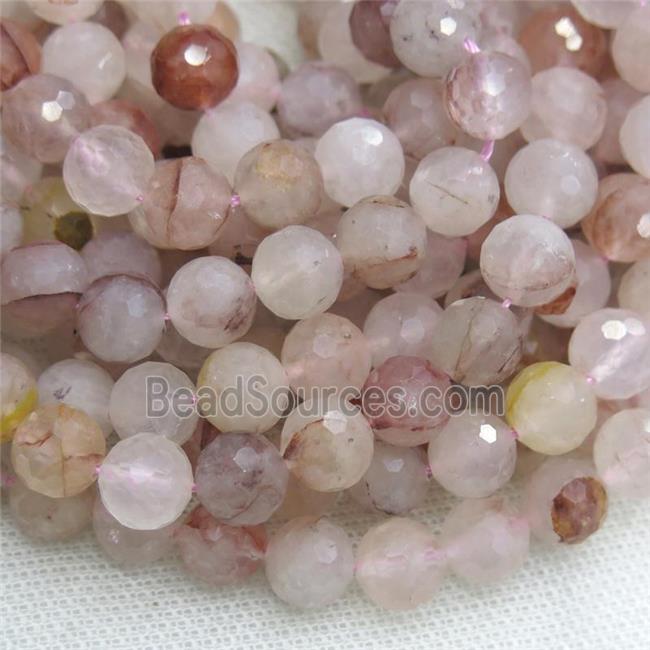 red Crystal Quartz Beads, faceted round, A grade